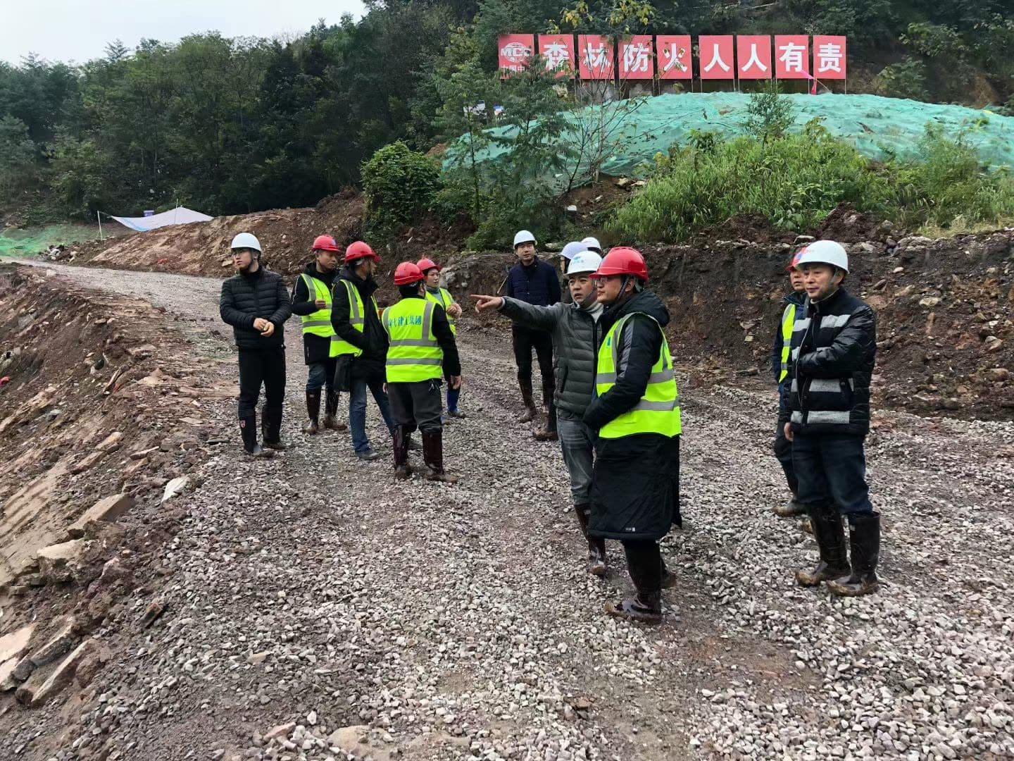 Rural road construction site inspection, 2021