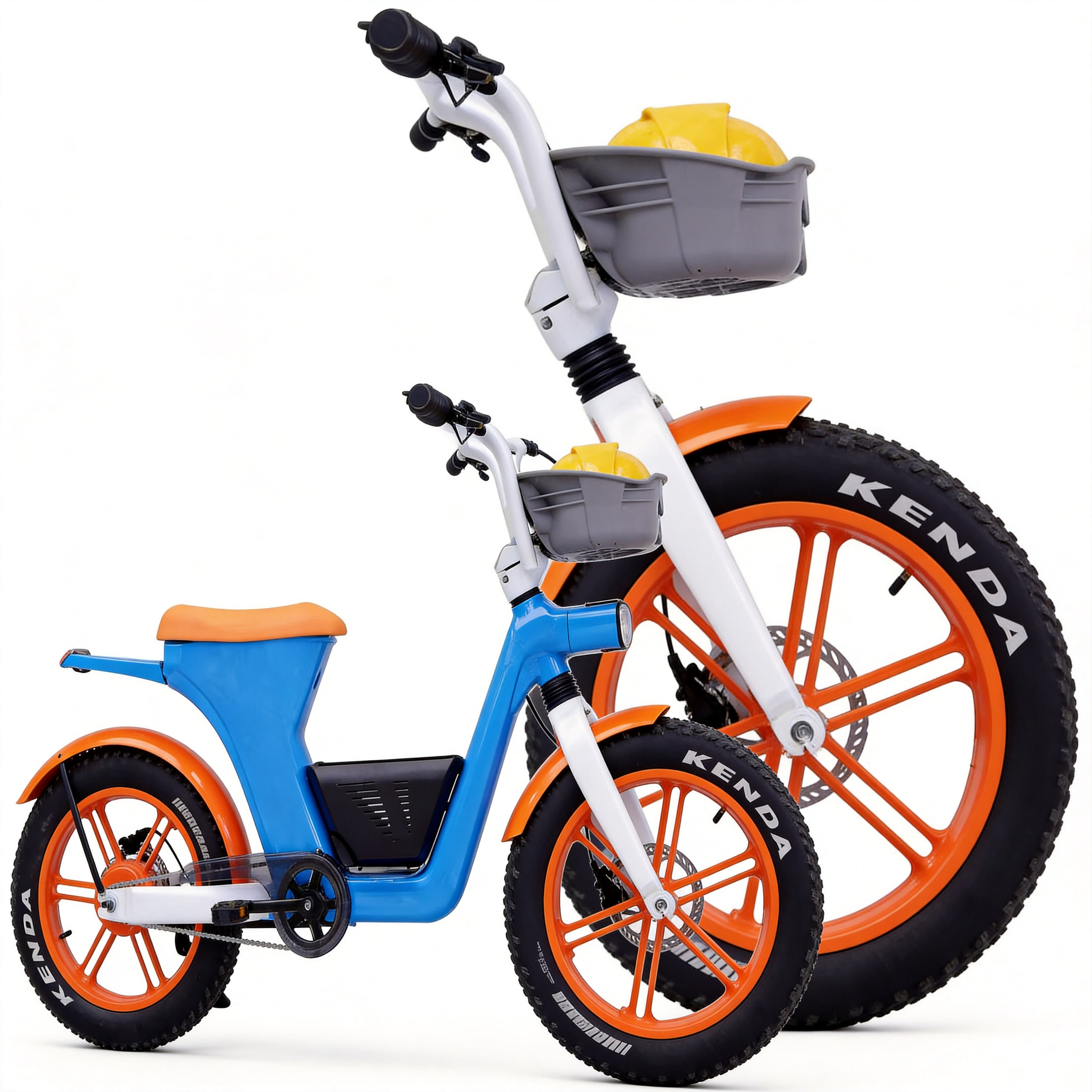 Blue-Orange Shared E-Bike